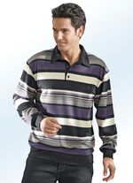 Poloshirt in 3 kleuren AUBERGINE-ZWART-GRIJS-BEIGE