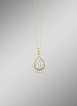 Druppelvormige hanger met diamanten 