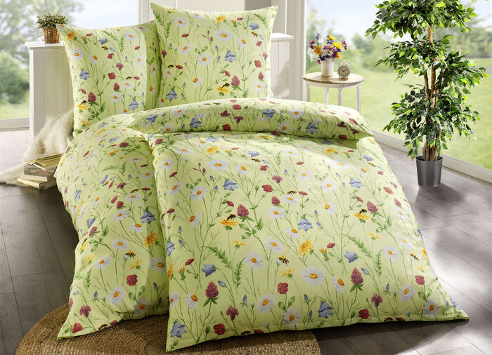 Renforcé beddengoedset van Bierbaum GROEN