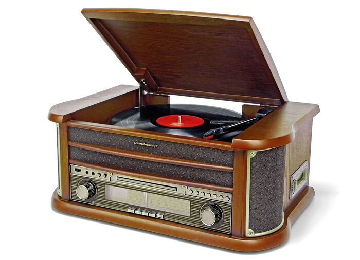 Nostalgische stereo-installatie met directe mp3-opnamefunctie 