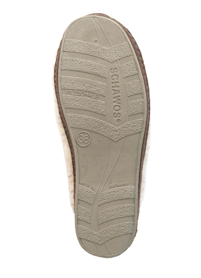 Pantoffel van gespikkeld wolpluche BEIGE-BRAUN