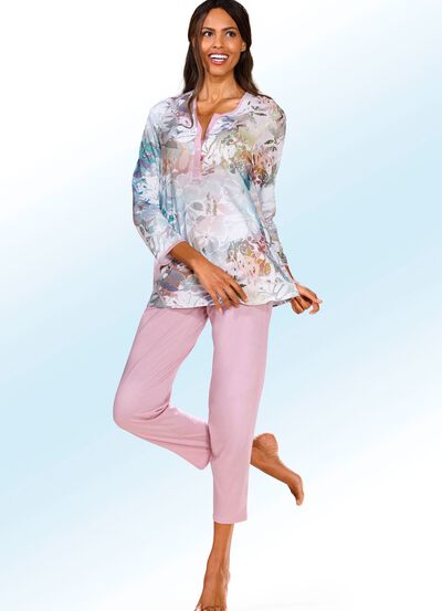 Pyjama met lange mouwen en 7/8-broek 