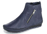 Gemini, comfortabele dames enkellaarsjes, breedte G, met uitneembaar voetbed BLAUW
