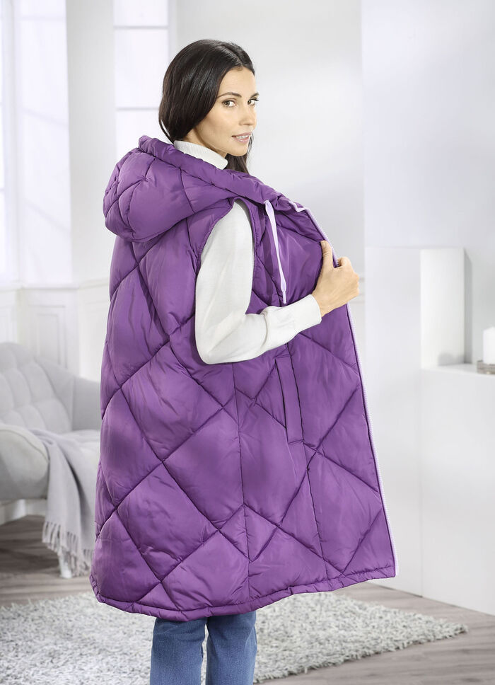 Lang vest met vaste capuchon 