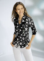 Overhemdblouse met bloemen en vlinders 