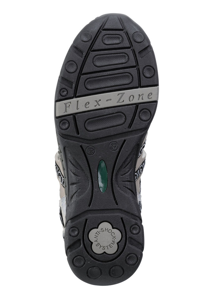 ELENA EDEN sandaal met textielrand GRIJS-TAUPE