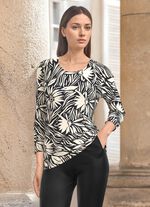 Shirt met 3/4-mouwen ZWART-ECRU