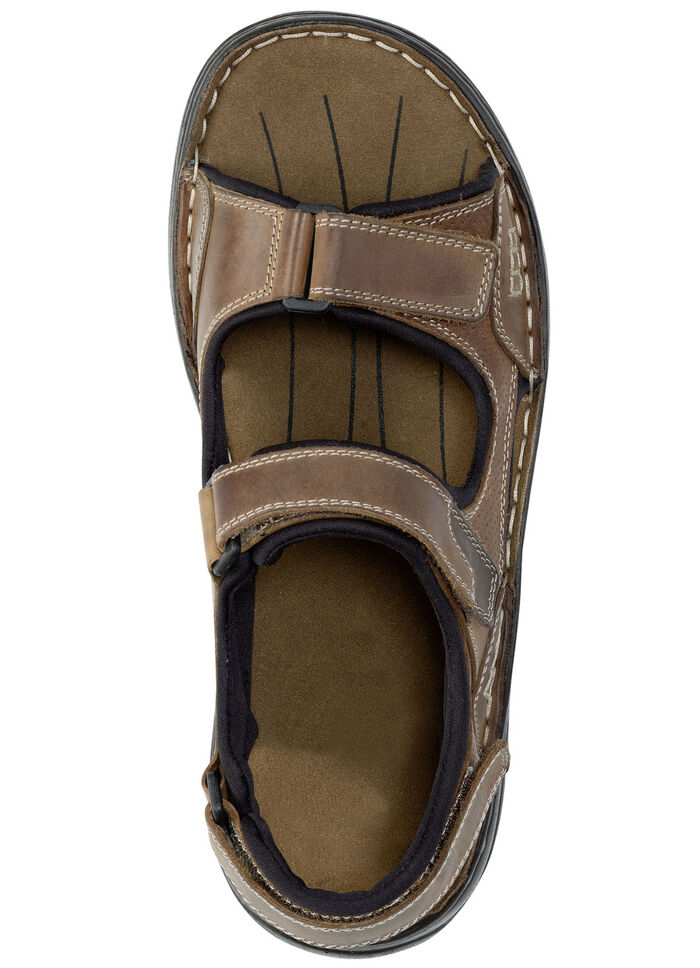 GINO GALANTE, comfortabele heren trekkingsandalen, gemaakt van leer BRAUN