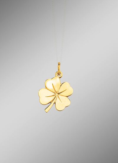 Gouden klaver hanger 