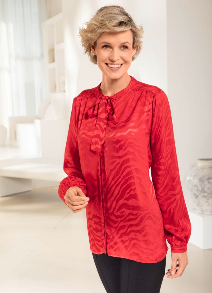 Animal-look blouse in 2 kleuren ROOD