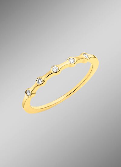 Luxe damesring van goud met diamanten 