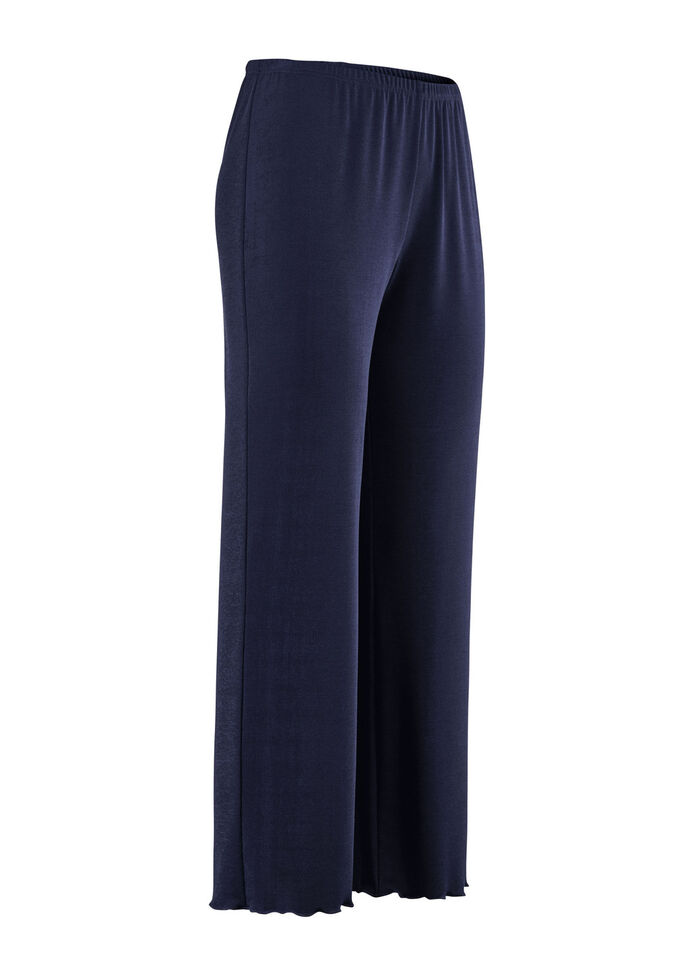 Zacht vloeiende, 7/8 lange broek NACHTBLAUW