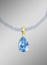 Kettinghanger met echte blauwe topaas en diamanten 