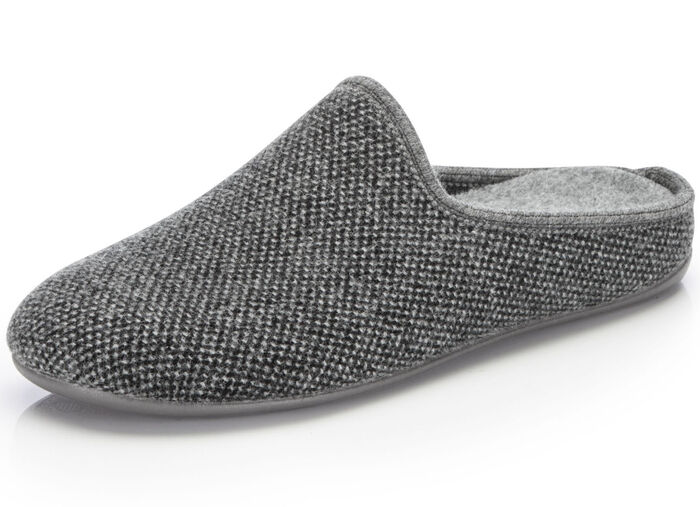 Pantoffels van textiel met een subtiel patroon GRIJS