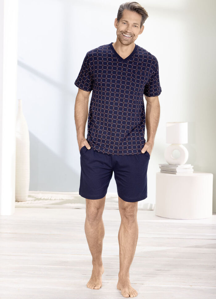 Shorty met all-over design en V-hals 