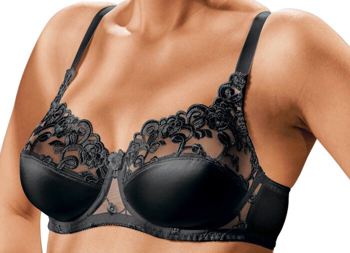 Naturana two-pack beugelbeha met tule borduursel op de voorkant 1X WEISS, 1X SCHWARZ