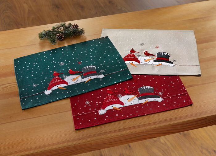 Magische tafel- en kamerdecoratie met sneeuwpopmotieven 