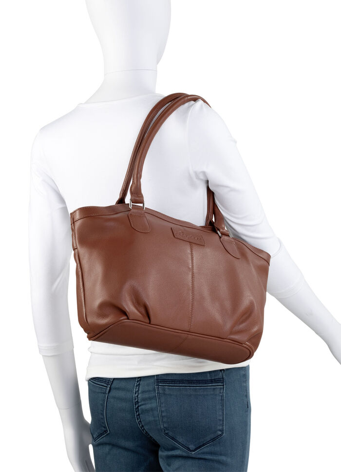Laurina, tas, dames, van leer COGNAC