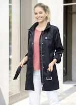 Lange jas met riem in trenchcoat-look 
