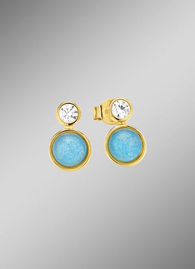 Hemelse elegantie: oorknopjes met echte blauwe chalcedoon 