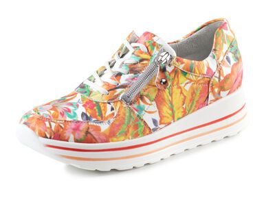Waldl&auml;ufer sneakers van gecoat textiel met bloemenprint 