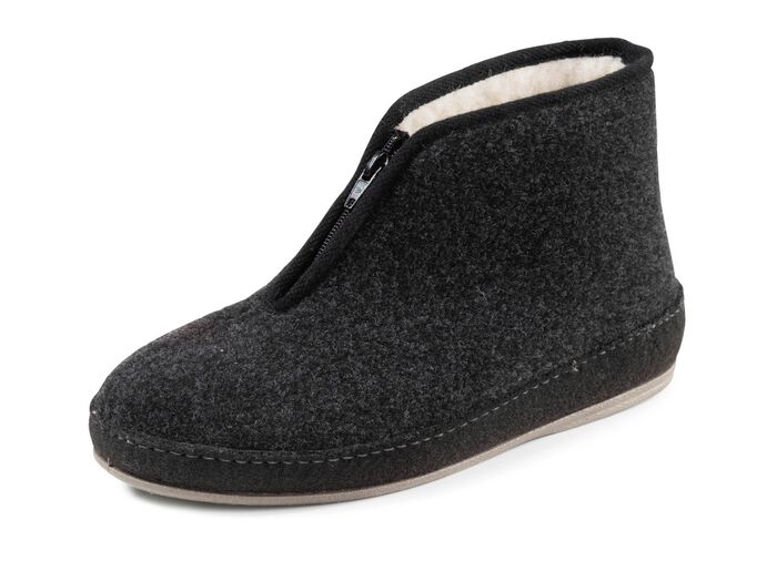 Enkellaarsjes van textiel met praktische ritssluiting 