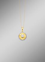 Stijlvolle hanger met briljant en diamanten 