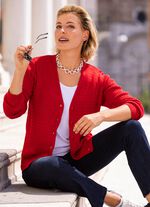 Vest met kabelpatroon ROOD