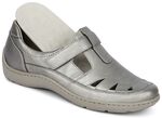 Waldläufer, comfortabele damespantoffels, breedte H, met uitneembaar voetbed ZILVERGRIJS