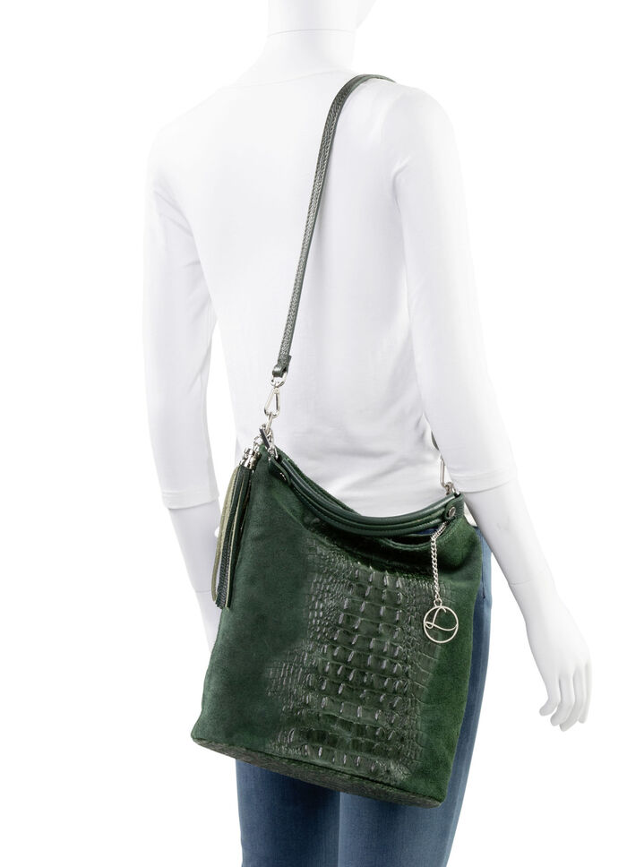 Laurina tas gemaakt van kalfssuède DENNENBOOM