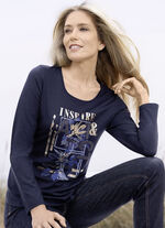 Shirt met bordversiering 