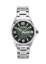 Para-quartz herenhorloge met stalen bandkast 
