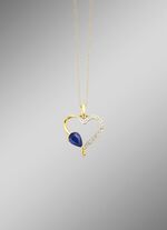 Hartvormige hanger met echte saffier 