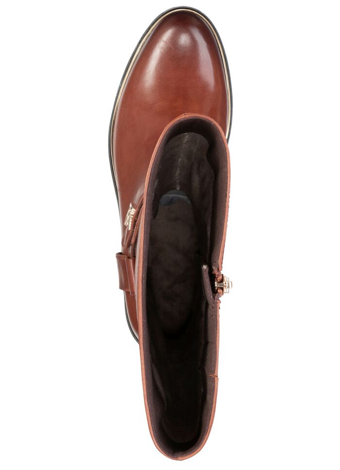 ELENA EDEN, trendy dameslaarzen, winterschoenen, breedte G, met rits COGNAC