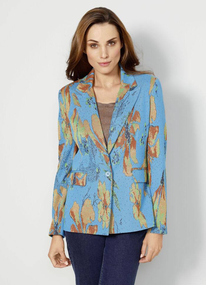 Blazer van hoogwaardig jacquardbreisel 