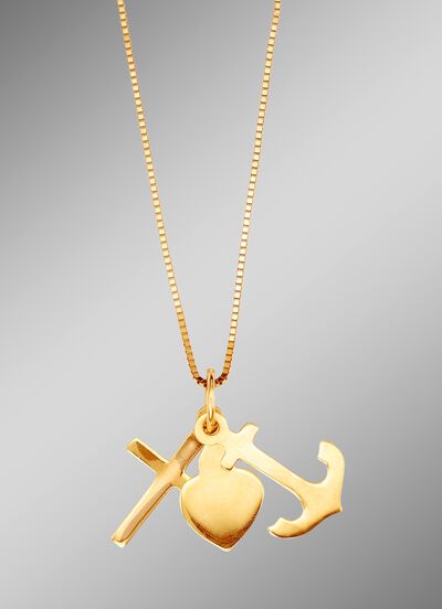 Kettinghanger 'Geloof, liefde en hoop', met Venetiaanse ketting 