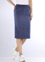 Rok met rechte snit JEANSBLAUW