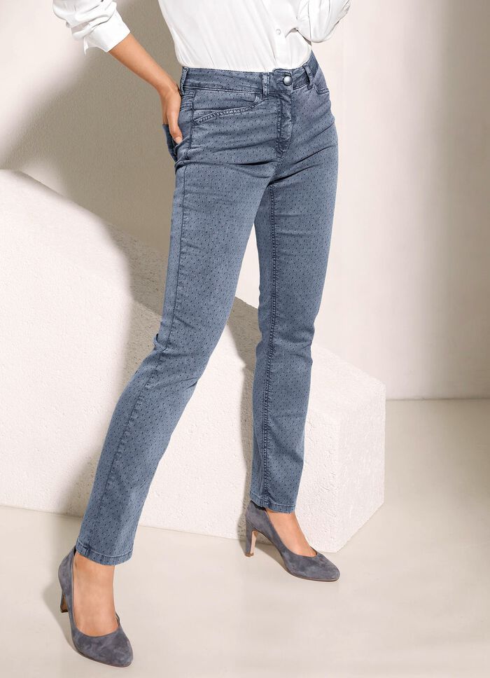 Jeans met stippenpatroon 