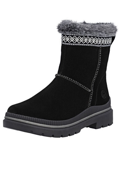 Remonte, gevoerde dames enkellaarsjes, winterschoenen, breedte G, met lamsvacht 