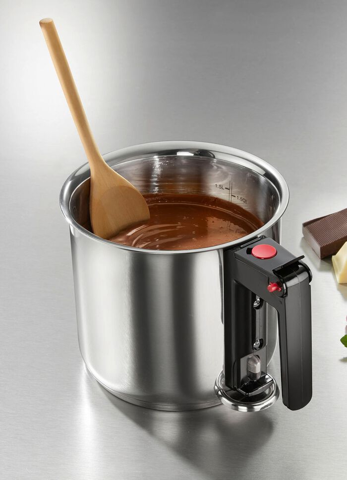 Dubbelwandige waterbadpot van roestvrij staal 