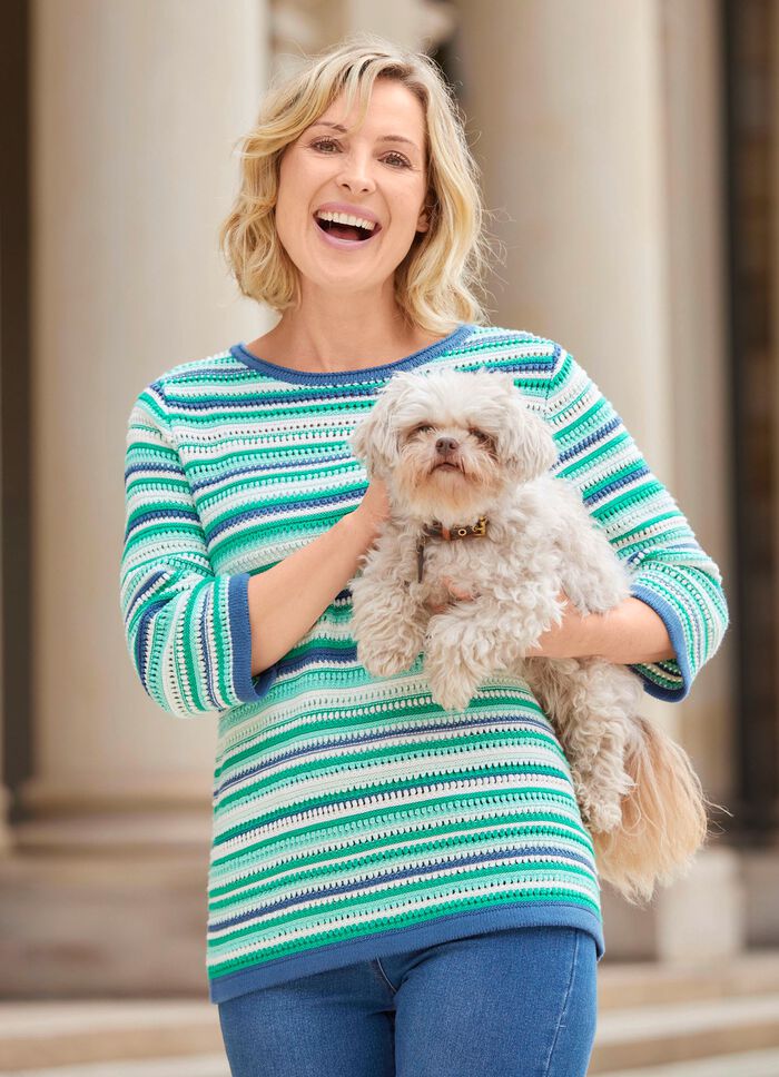 Trui met een mix van patronen in een strependessin 