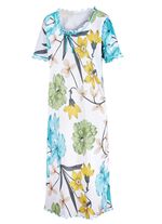 Nachthemd met geschulpte randen en korte mouwen 