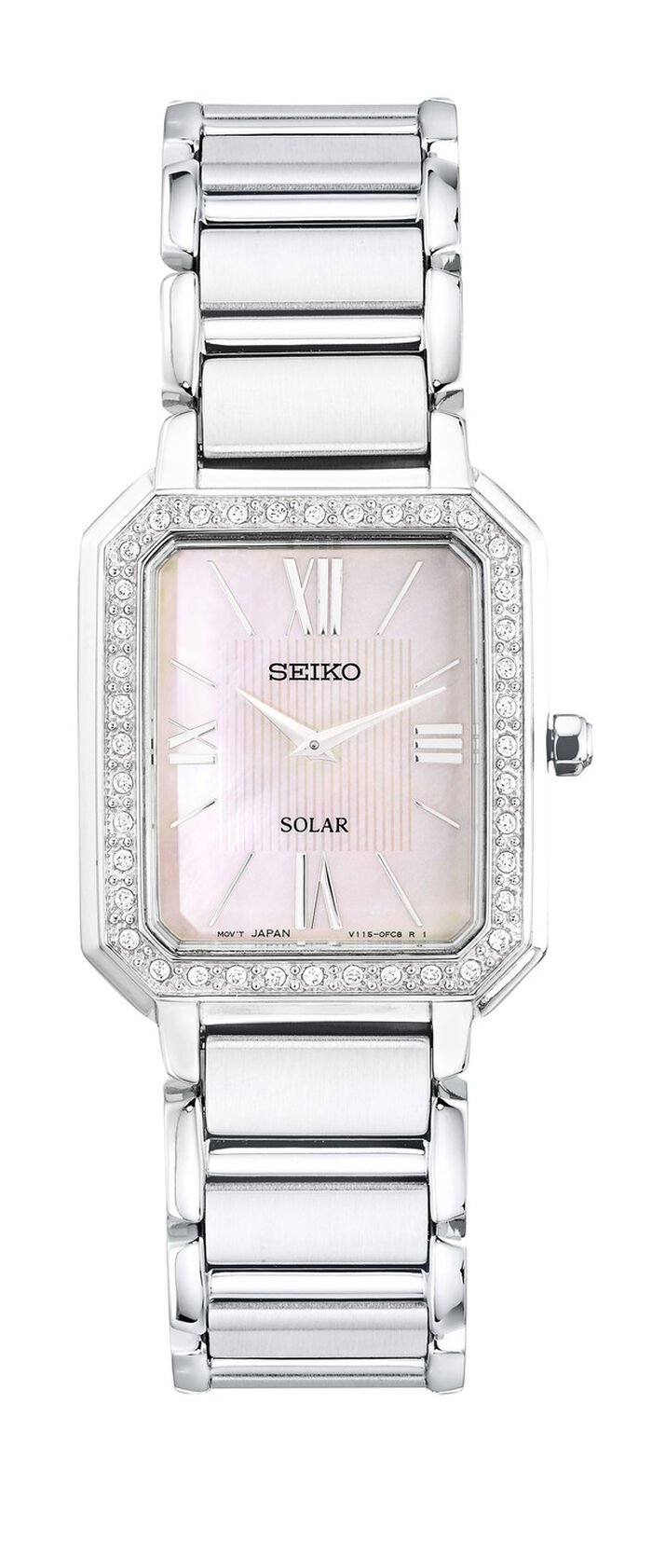Solar dameshorloge met Swarovski-kristallen 