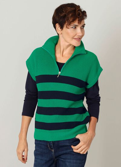 Sweatervest in pareltand 