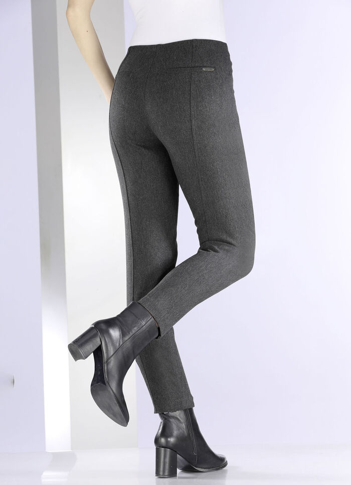 Broek met zakken met ritssluiting ANTHRAZIT MELIERT