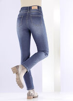 Vormgevende jeans in 4-pocketmodel JEANS BLAUW