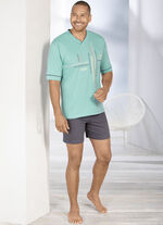 Shorty met geplaatste print en V-hals 