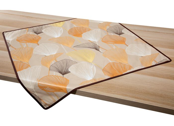 Tafelkleed van tafelzeil met bijpassende bies AARDE