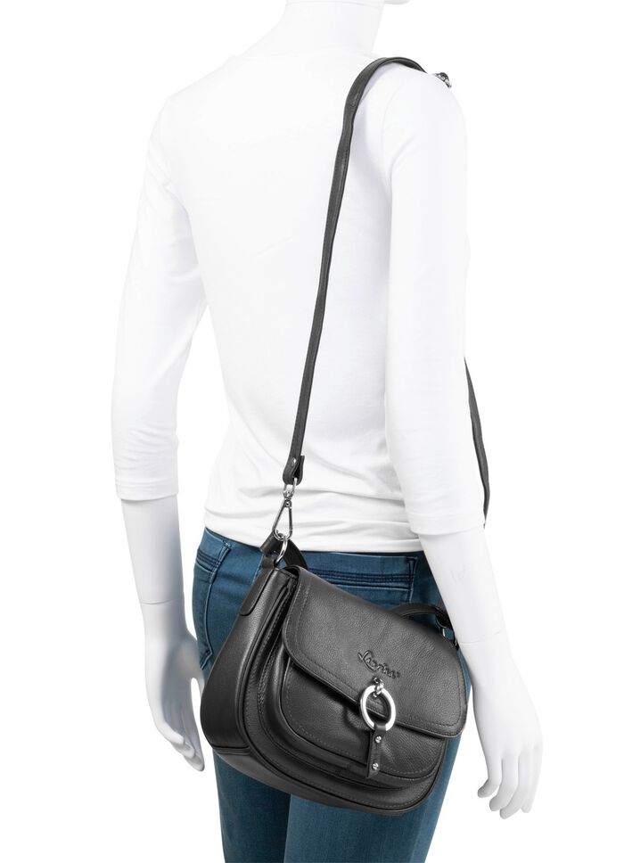 Laurina, tas, dames, verstelbare schouderband ZWART