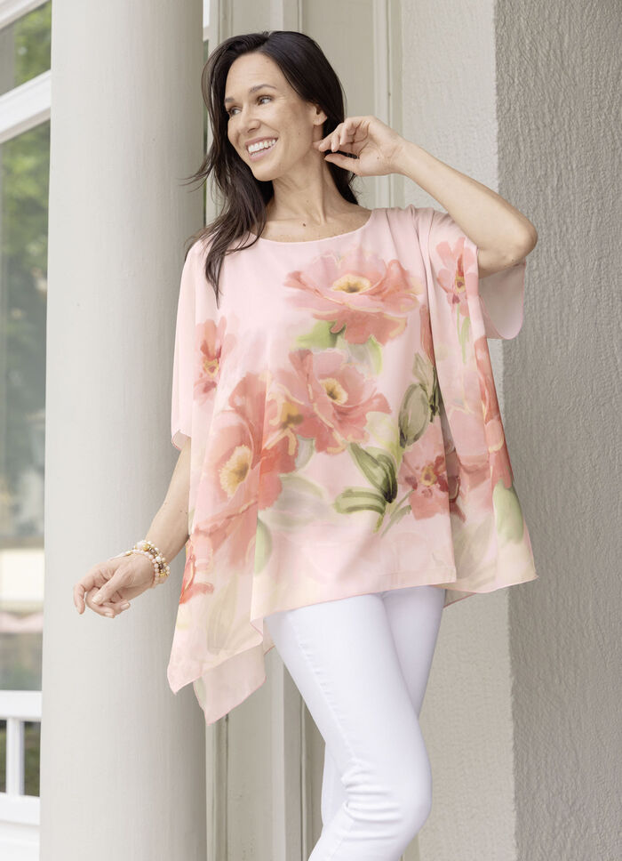 Poncho tuniek met geïntegreerde top 